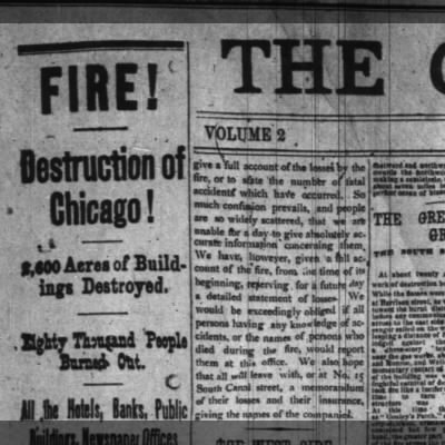 Fire!  Destruction of Chicago!